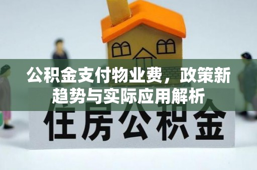 广南公积金支付物业费，政策新趋势与实际应用解析